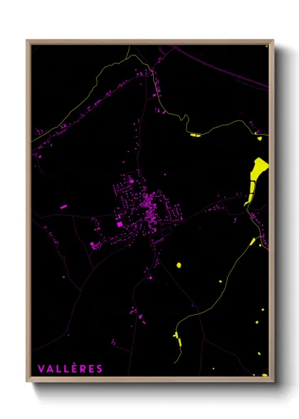 Une affiche de carte sur Vallères