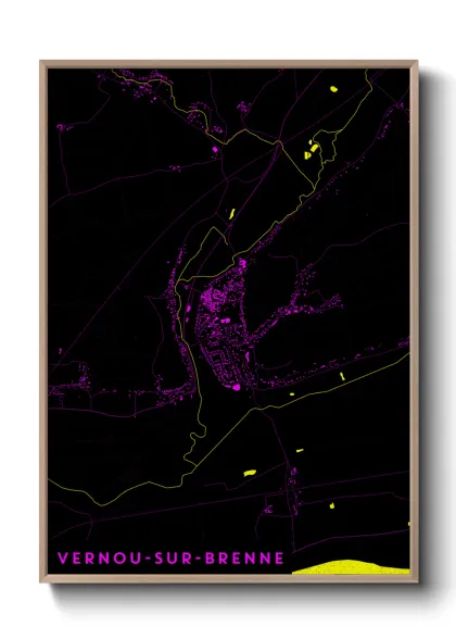 Une affiche de carte sur Vernou-sur-Brenne
