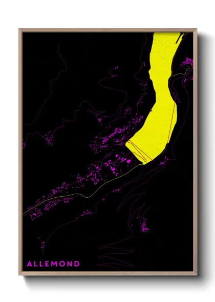 Une affiche de carte sur Allemond