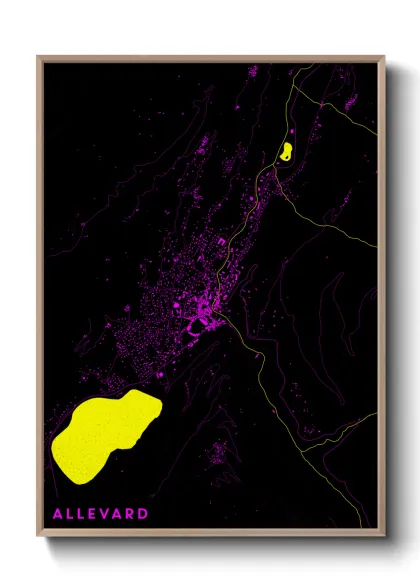 Une affiche de carte sur Allevard