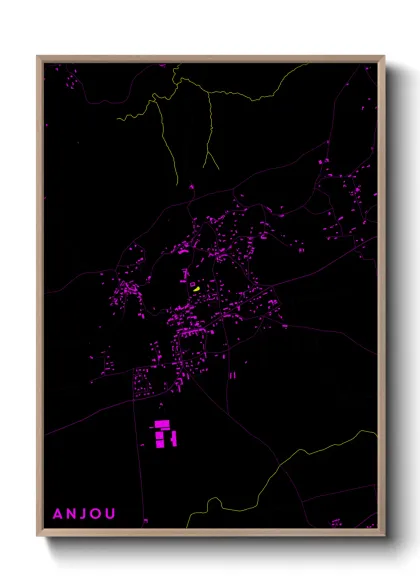 Une affiche de carte sur Anjou