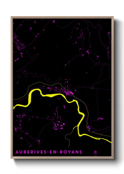 Une affiche de carte sur Auberives-en-Royans