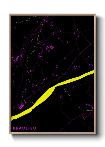 Une affiche de carte sur Beaulieu