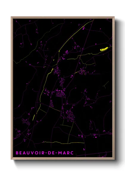 Une affiche de carte sur Beauvoir-de-Marc