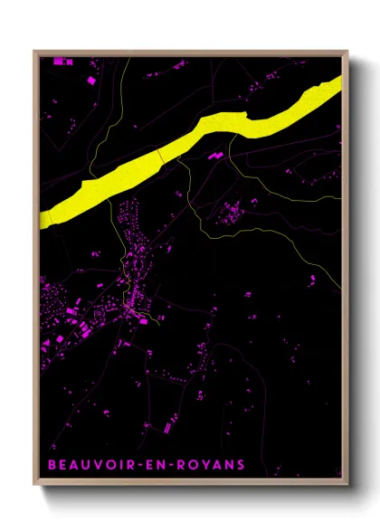 Une affiche de carte sur Beauvoir-en-Royans