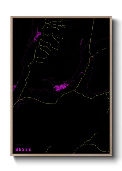 Une affiche de carte sur Besse