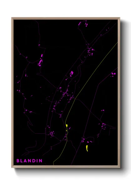 Une affiche de carte sur Blandin