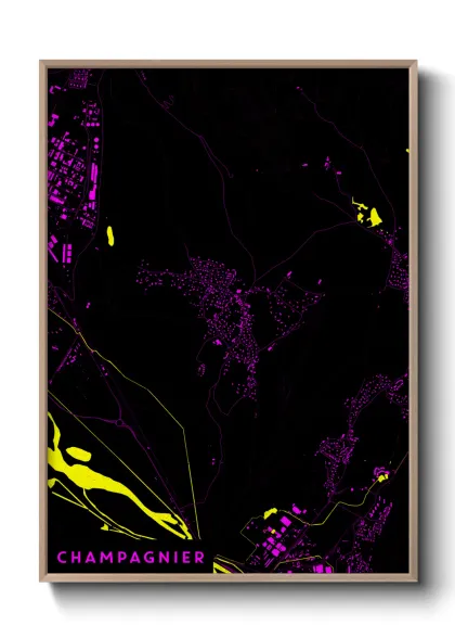 Une affiche de carte sur Champagnier
