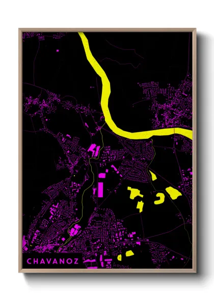 Une affiche de carte sur Chavanoz