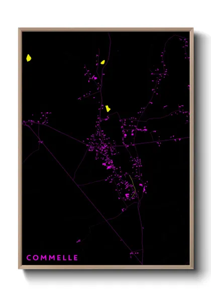 Une affiche de carte sur Commelle