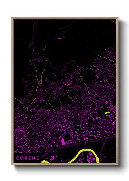 Une affiche de carte sur Corenc