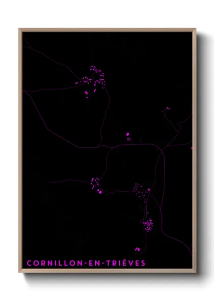 Une affiche de carte sur Cornillon-en-Trièves