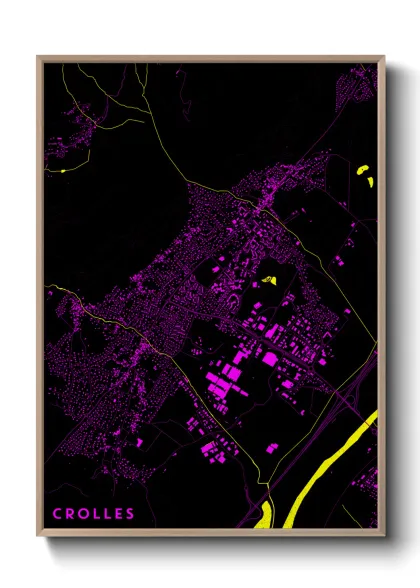 Une affiche de carte sur Crolles