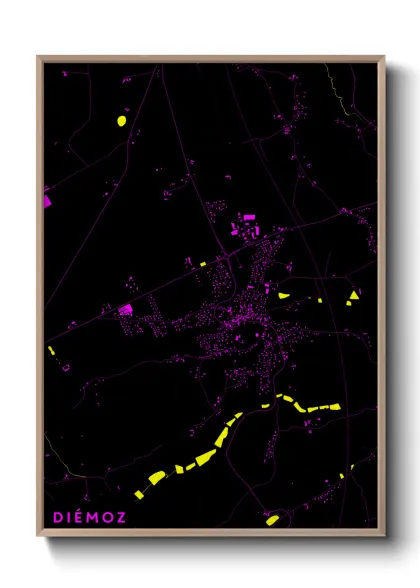 Une affiche de carte sur Diémoz