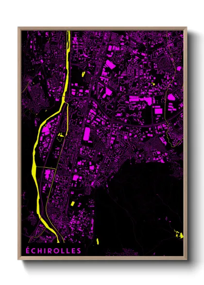 Une affiche de carte sur Échirolles