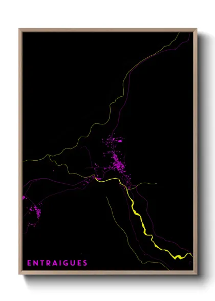 Une affiche de carte sur Entraigues