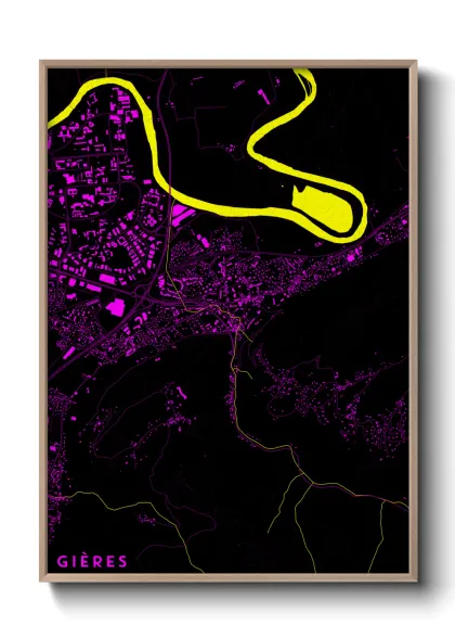 Une affiche de carte sur Gières