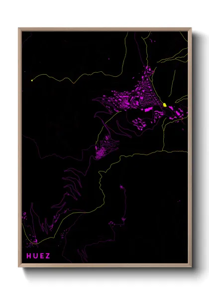 Une affiche de carte sur Huez