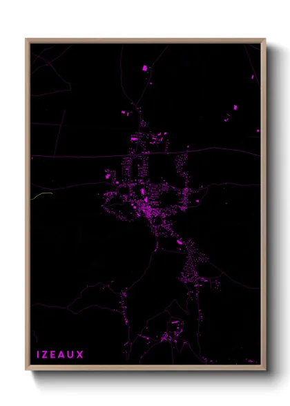 Une affiche de carte sur Izeaux