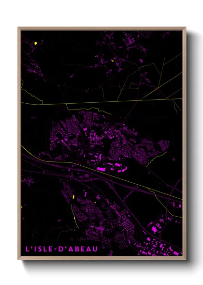 Une affiche de carte sur L'Isle-d'Abeau