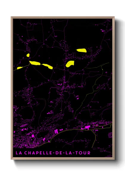 Une affiche de carte sur La Chapelle-de-la-Tour