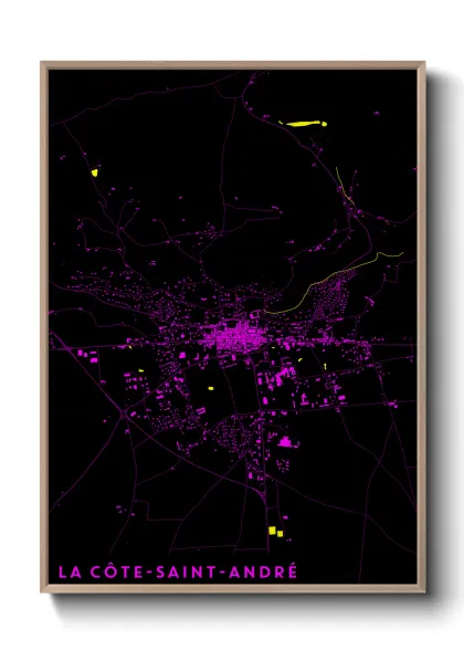 Une affiche de carte sur La Côte-Saint-André