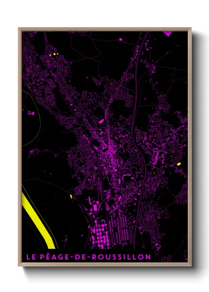 Une affiche de carte sur Le Péage-de-Roussillon