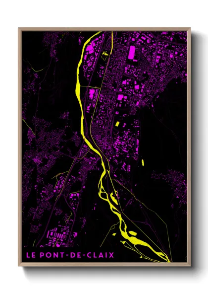 Une affiche de carte sur Le Pont-de-Claix