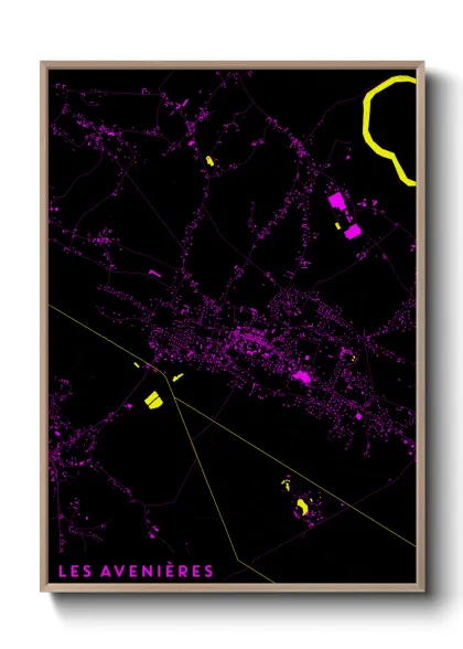 Une affiche de carte sur Les Avenières