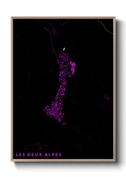 Une affiche de carte sur Les Deux Alpes