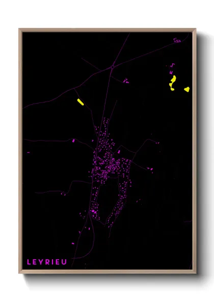 Une affiche de carte sur Leyrieu