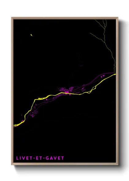 Une affiche de carte sur Livet-et-Gavet