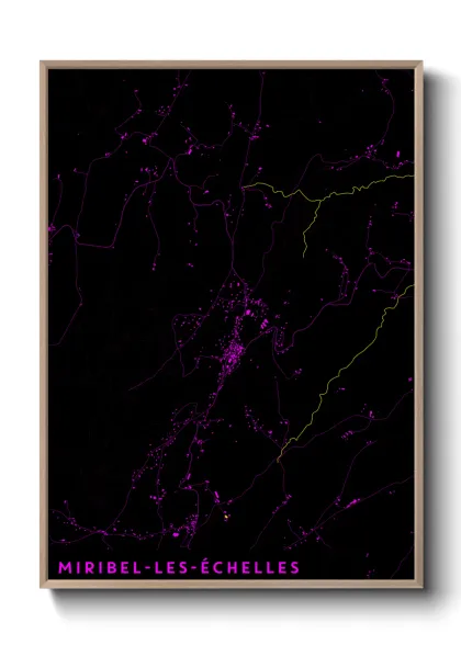 Une affiche de carte sur Miribel-les-Échelles