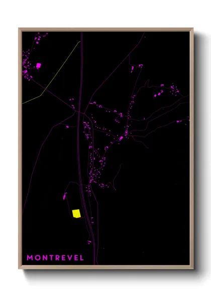 Une affiche de carte sur Montrevel