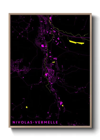Une affiche de carte sur Nivolas-Vermelle