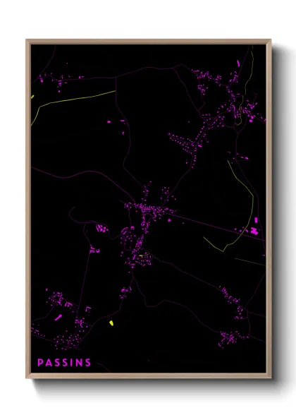 Une affiche de carte sur Passins