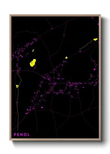 Une affiche de carte sur Penol