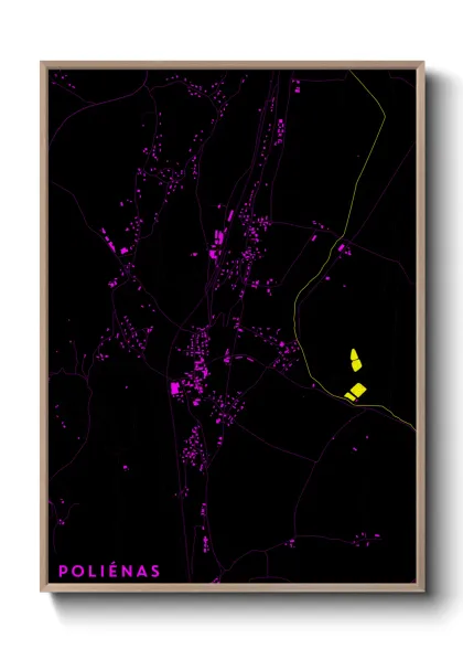 Une affiche de carte sur Poliénas