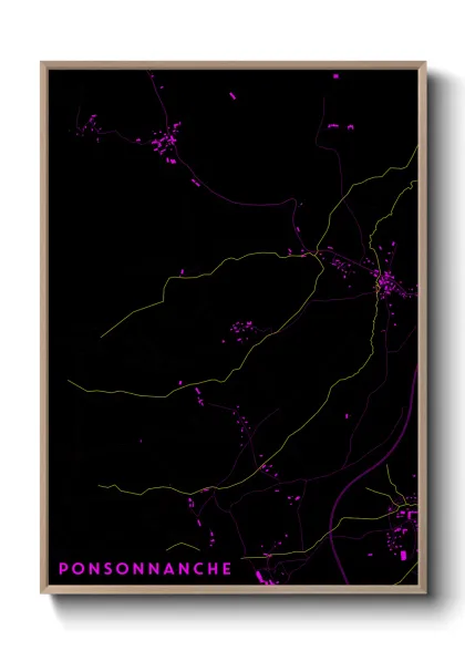 Une affiche de carte sur Ponsonnanche