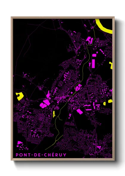 Une affiche de carte sur Pont-de-Chéruy