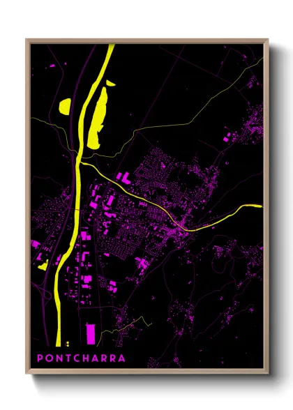 Une affiche de carte sur Pontcharra