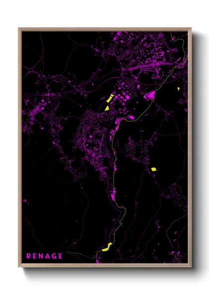 Une affiche de carte sur Renage