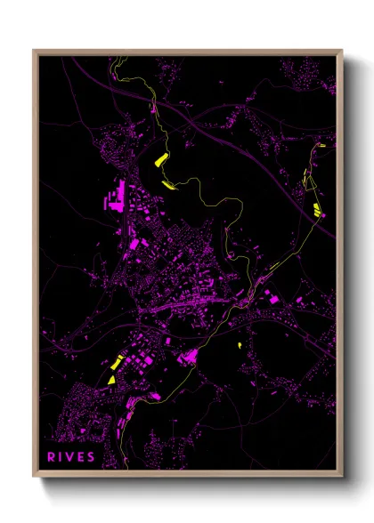 Une affiche de carte sur Rives