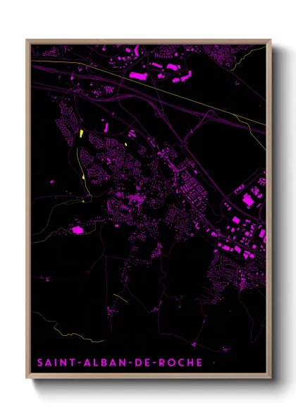 Une affiche de carte sur Saint-Alban-de-Roche