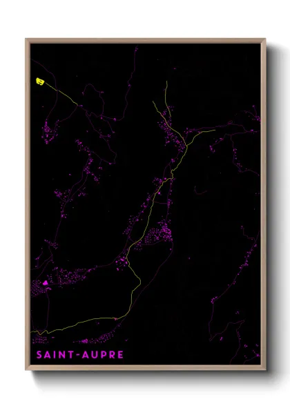 Une affiche de carte sur Saint-Aupre