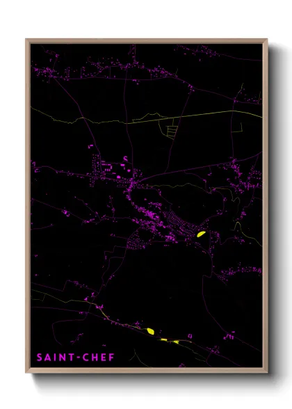 Une affiche de carte sur Saint-Chef
