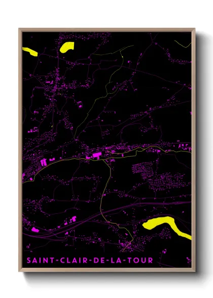 Une affiche de carte sur Saint-Clair-de-la-Tour