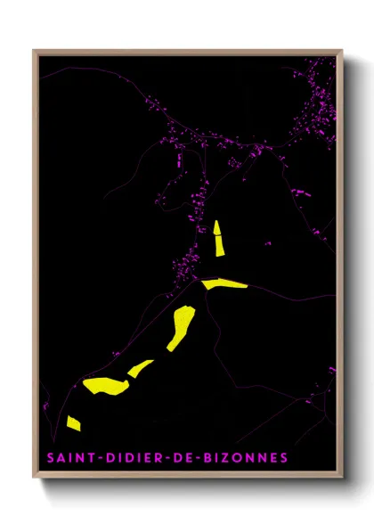 Une affiche de carte sur Saint-Didier-de-Bizonnes