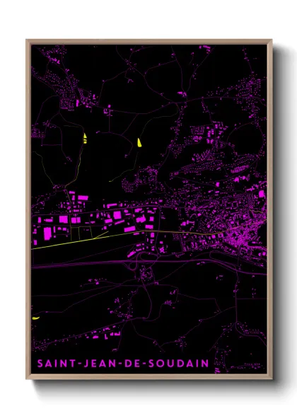 Une affiche de carte sur Saint-Jean-de-Soudain