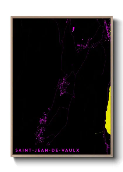 Une affiche de carte sur Saint-Jean-de-Vaulx